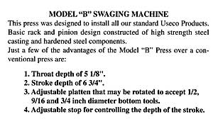 Swage-type terminal tool selection chart