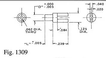 Dimensional drawing for Staffall part 1309