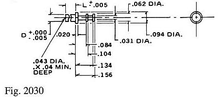 Dimensional drawing for Staffall part 2030