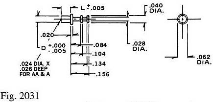 Dimensional drawing for Staffall part 2031